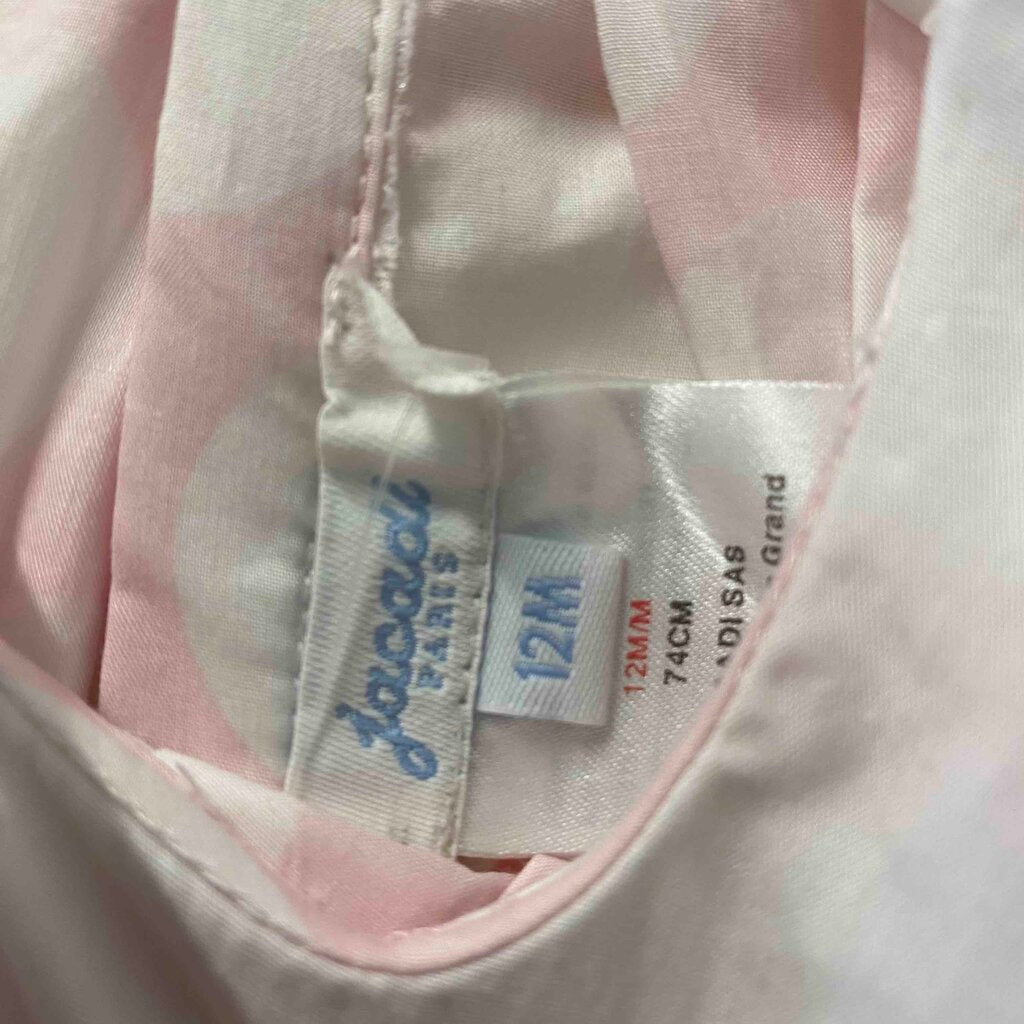 Jacadi Pink Polka Dot Bubble Romper, 12 Months NWT, MSRP $68