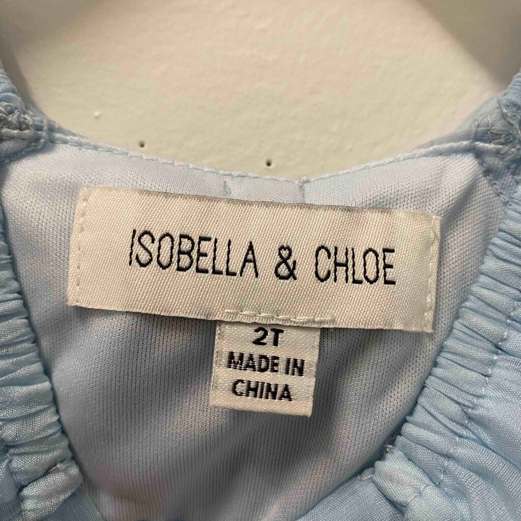 Isobella & Chloe Blue Puff Sleeve Tulle Dress, Girls 2
