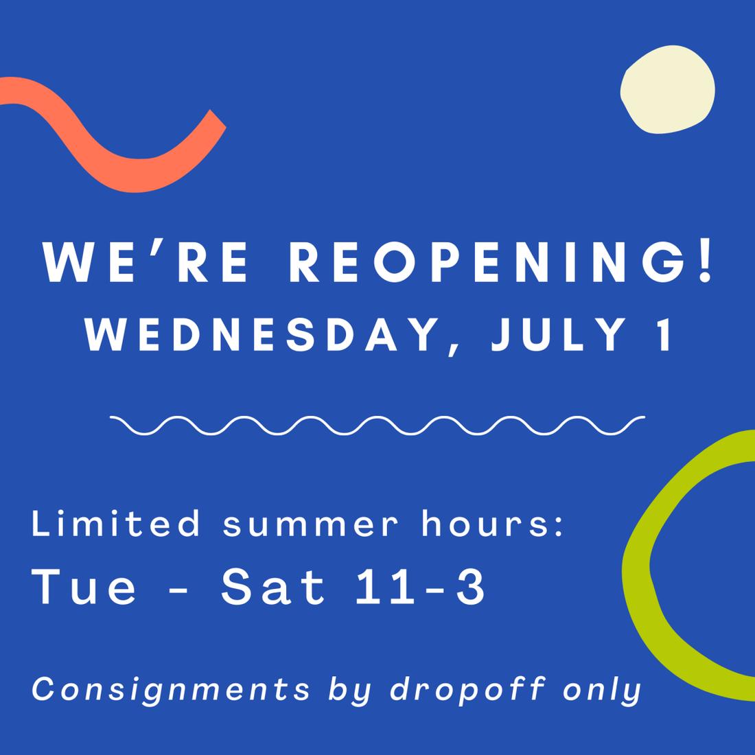 Store reopening July 1! - Merry Go Rounds - curated kids' consignment
