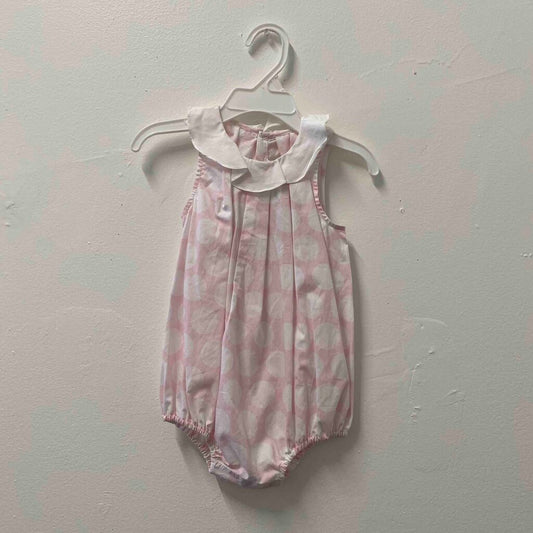 Jacadi Pink Polka Dot Bubble Romper, 12 Months NWT, MSRP $68