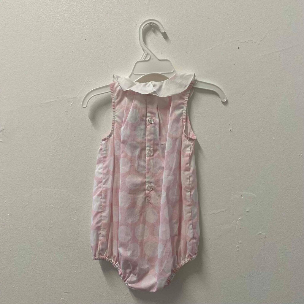 Jacadi Pink Polka Dot Bubble Romper, 12 Months NWT, MSRP $68