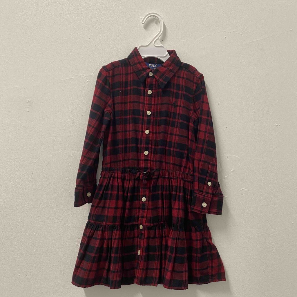 Polo Ralph Lauren Plaid Tiered Shirt Dress, Girls Size 3