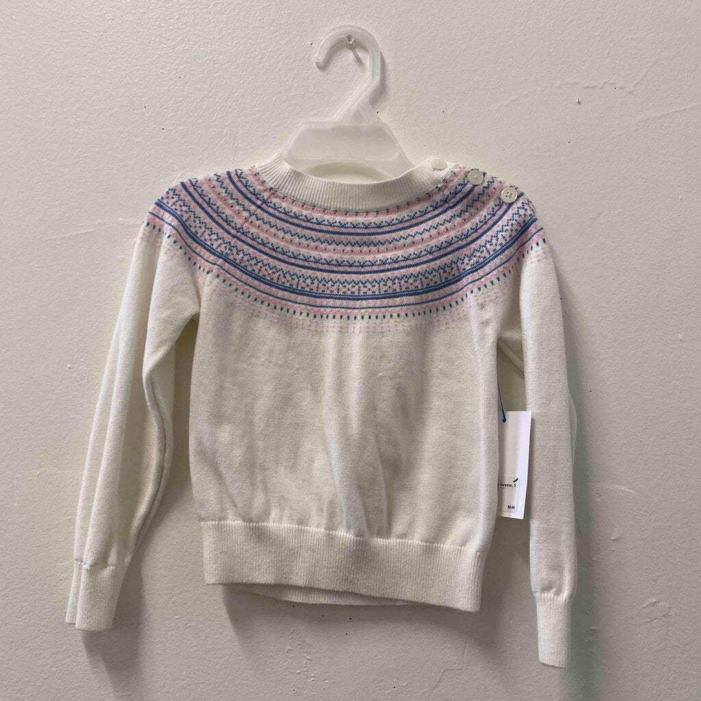 Rachel Riley Ivory Fairisle Sweater, Girl 3