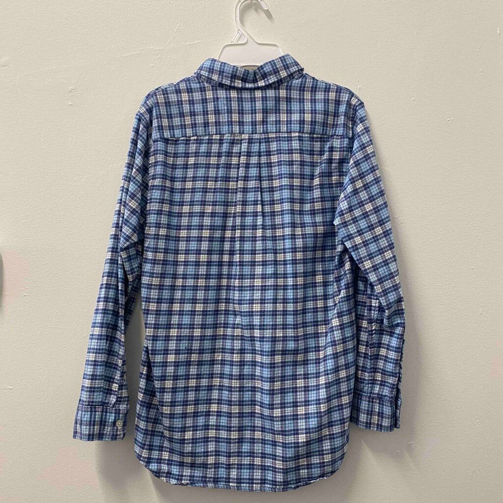Vineyard Vines Blue Plaid Button-Down Shirt, Boys M