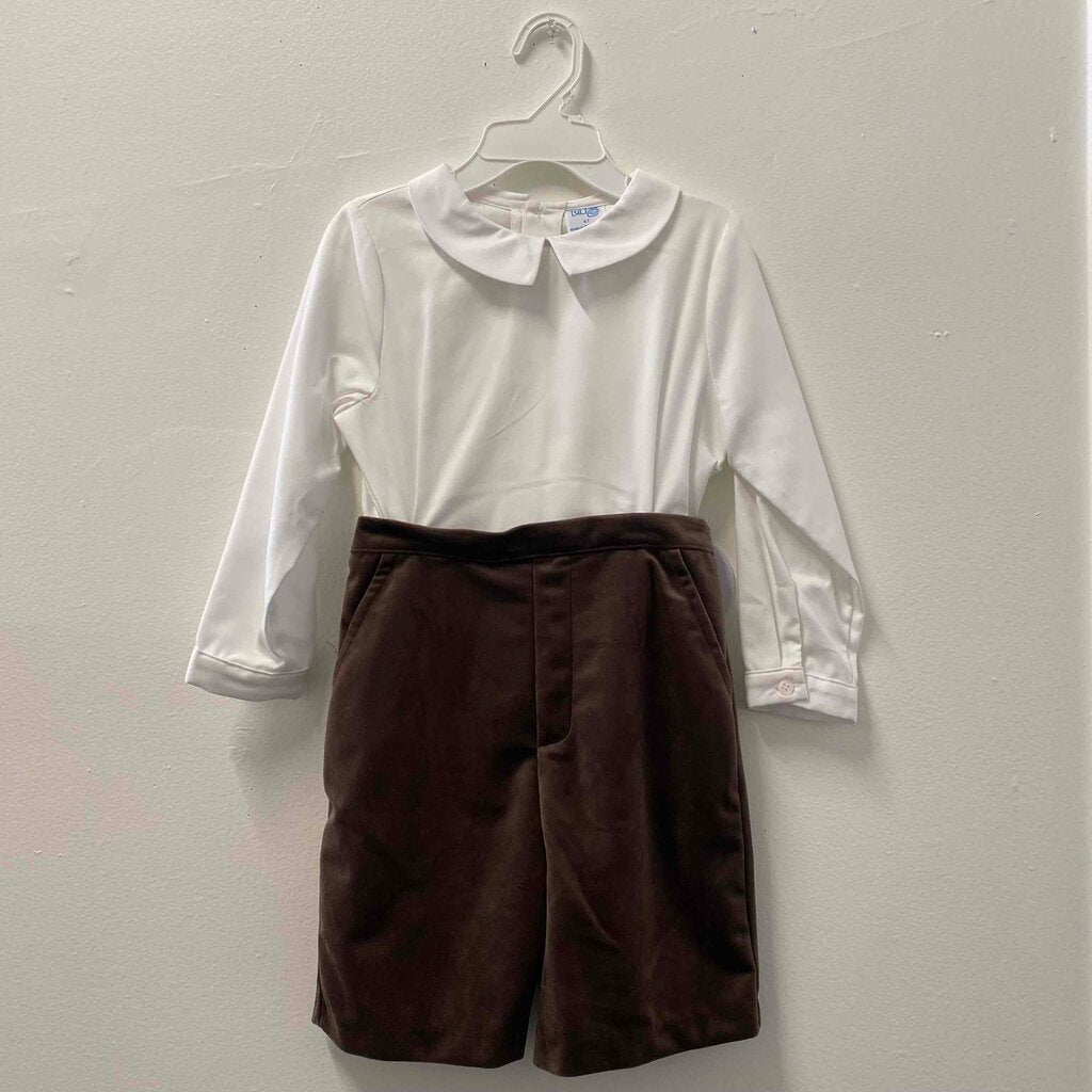 New Luli & Me Velvet Shorts Outfit, Boys 4