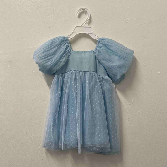Isobella & Chloe Blue Puff Sleeve Tulle Dress, Girls 2