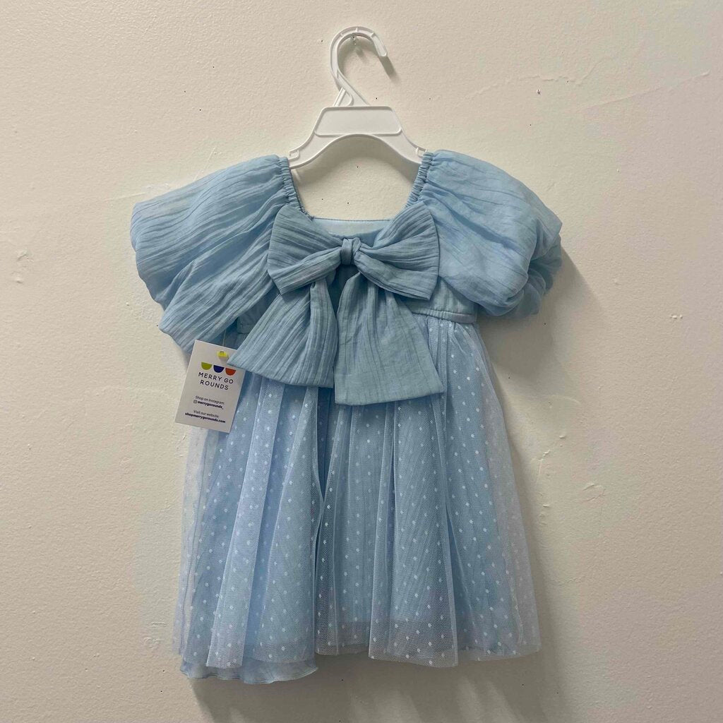 Isobella & Chloe Blue Puff Sleeve Tulle Dress, Girls 2