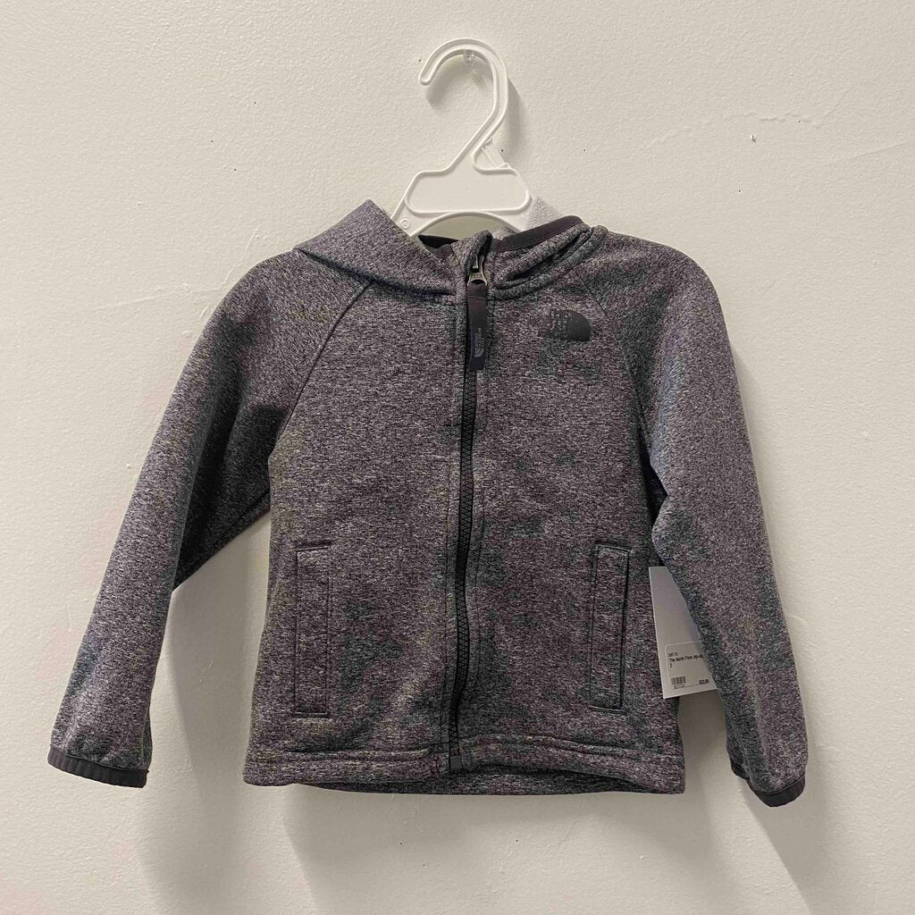 The North Face Heather Gray Full-Zip Hoodie, Unisex 2T