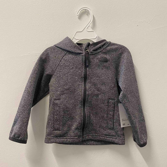 The North Face Heather Gray Full-Zip Hoodie, Unisex 2T
