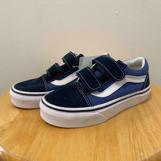 Vans Old Skool V Navy Blue Velcro Sneakers, Unisex 1.5