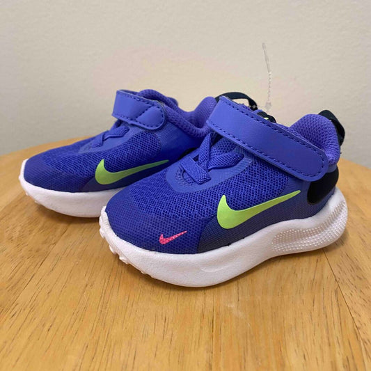 Nike Blue and Green Velcro Sneakers, Unisex Baby 2